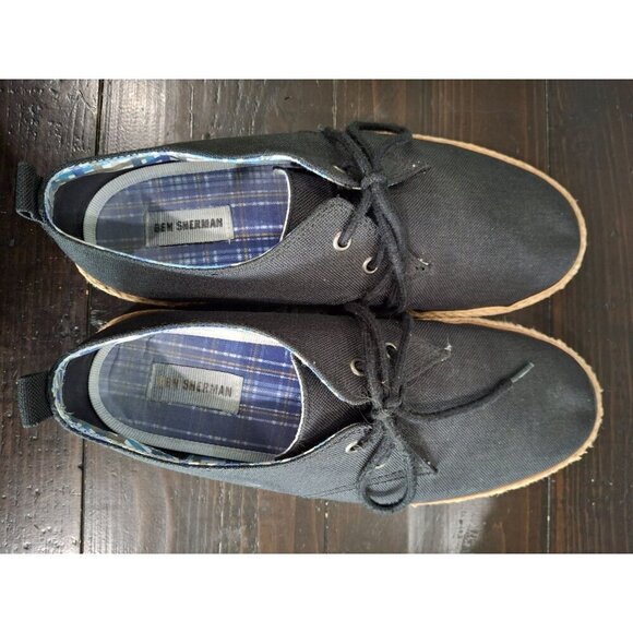 EUC Ben Sherman Men's Black Lace Up Espadrille Sneakers/Sz. 10.5 - Picture 8 of 9